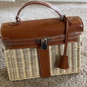 Lily & Bean Large rattan bag in tan.